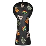 Money Bag Golf Driver Headcover - Funny Dollar Sign Burning Cash Leather Golf Club Head Covers, Novelty Black Golf Driver Cover fits up to 460cc Drivers, Cool Golf Gifts for Men Women