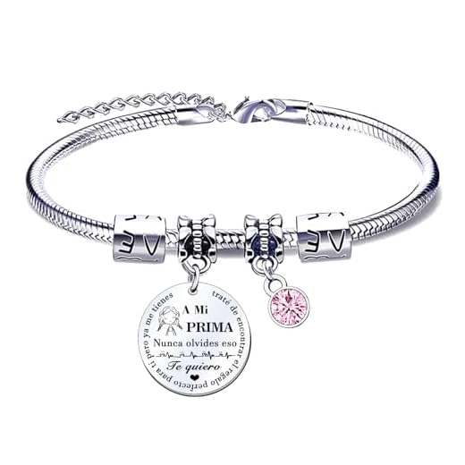 XWXWXW Regalo Prima, Regalo Pulsera para Prima, Pulsera para Mujer, Regalo Prima Original, Regalos de Cumpleaños Navidad Familiares (1)