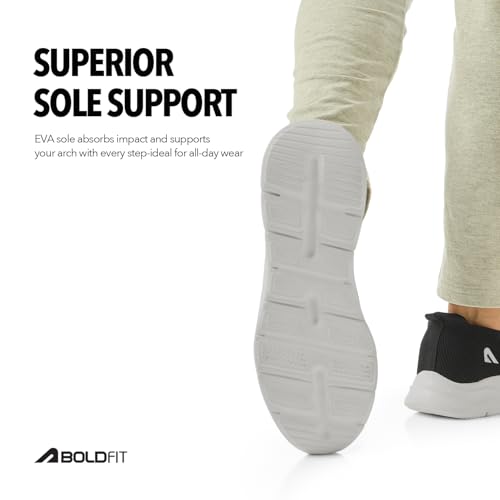 Image of Boldfit Casual Shoes for Men Breathable Knit Slip-On Sneakers with Memory Foam Insole & EVA Sole Lightweight Walking Shoes with Sock-Like Fit & Padded Heel for All-Day Comfort
