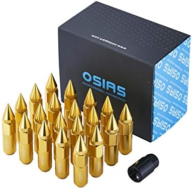 OSIAS 20PCS M12X1.5 Racing Wheel 60MM Lug Nuts with Socket Key， Aluminum Wheels Rims Lug Nuts