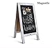 HBCY Creations A Frame Chalkboard 40x20 Solid Wood A-Frame Sign Whitewashed Double-Sided Magnetic Board, Chalkboard Menu Board, for Restaurants, Cafés, Weddings - Heavy Duty Hinges