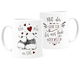 MoonWorks® Kaffee-Tasse Panda Ich Deins Du Meins Wir Eins Liebes-Geschenk Valentinstag Liebesbeweis Liebeserklärung Bis an das Ende der Welt. weiß Keramik-Tasse