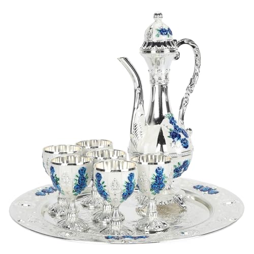 Ensemble de thé Turc Inoxydable et Stable Jeffergarden Bleu Argent - 2