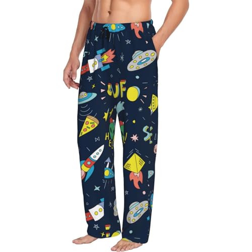Funny Spaceships Mens Pajama Pants Comfy Lounge Pjs Pants Casual Pajama Bottoms2