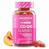 CoQ10-Gummibärchen – 250 mg hochdosiertes CoQ10-Nahrungsergänzungsmittel – 60 Gummibärchen – Coenzym Q10 mit EPA, DHA, Vitamin B3 und Zink – Hoch bioverfügbares Coenzym Q10 – Novomins