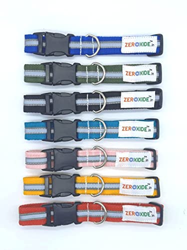 ZEROXIDE Reflective Dog Collars, Pack of 5, Multicolor - Assorted (GRT-TK-5)