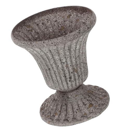 Happyyami Jarrón para Cementerio De Hierro Duradero Soporte Decorativo para Flores Tumbas Macetero Versátil para Uso Funerario y Celebraciones Color Gris Retro