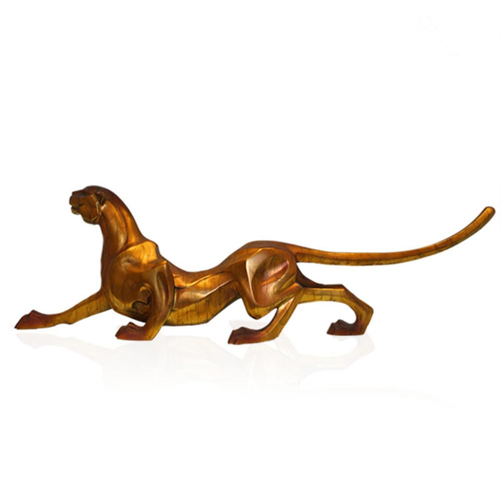 Hhhxkkuu Handcrafted Large Brass Leopard Statue Sculpture 97x17x28cm