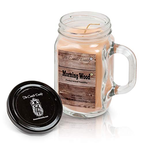 The Candle Daddy Morning Wood Cedarwood Vanilla Candle - Funny Candle Makes Great Gift For Him - Vanilla Scented Mason Jar Gag Candle - 10.5 Oz, 80 Hour Burn Time, Poured In Small Batches In Usa #TOP2