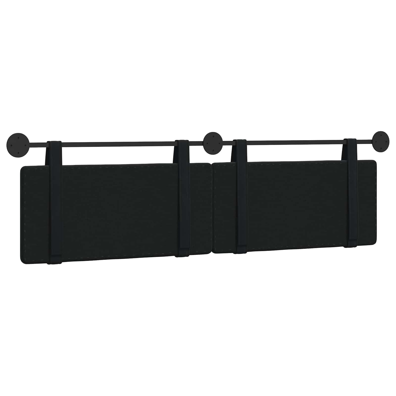 Cabecero colgante de terciopelo negro con diseño acolchado, marco de madera, montaje en pared, 170 x 55 cm, juego de 2 unidades para dormitorio, habitación de invitados, cama doble