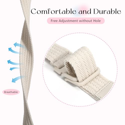 SANSTHS Canvas Belt for Women and Men, Belt Men with Double Ring Alloy Buckle for Jeans Pants3