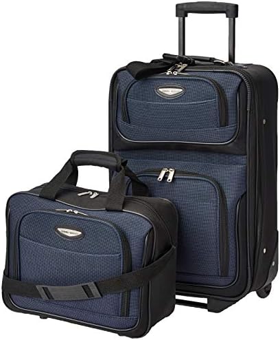 Travel Select Amsterdam Expandable Rolling Upright Luggage, Navy, 2-Piece Set