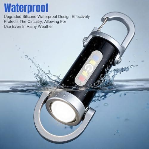 2PCS Portable Rechargeable Bright Keychain Flashlight, Mini USB LED Keychain Work Light Flashlights, 7 Lighting Modes, for Camping, Searching and Hiking by Generic - Image 6