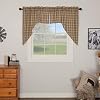VHC Brands Farmhouse Kitchen Window Curtains Sawyer Mill Tan Swag Pair One Size Charcoal Black