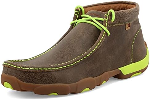 Twisted X Men's Chukka Driving Moc, Bomber/Neon Yellow, 11W