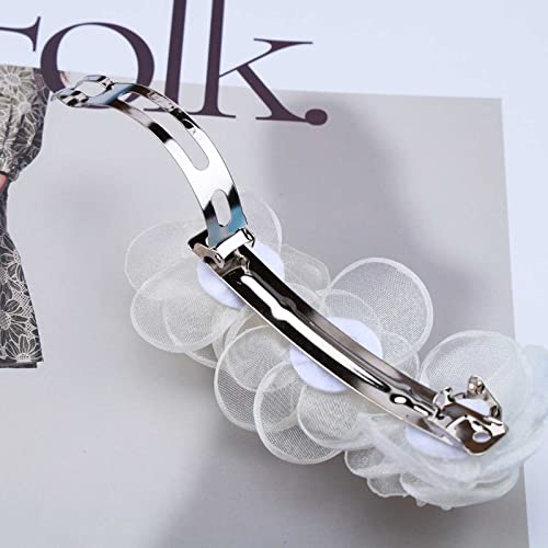 Iaceble Boho Lace Flower Hairpin Barrette White Flower Hair Clips Retro Flower Hair Barrette Wedding Bridal Hair Pins Accessory For Women And Girl Headdress #TOP2