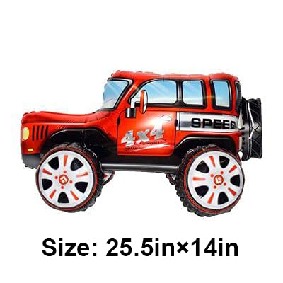 2 Vehicles Off-Road Car Foil Mylar Balloons, 25.5'' Double-Sided Off-Road Car Theme Balloons Party Favors Decorations Supplies For Baby Boys Girl Birthday Shower Party Decorations #TOP2