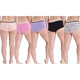 Juicy Couture 5 Pack Cotton Boy Short Underwear (as1, alpha, m, regular, regular, Peach Silk/Pink En