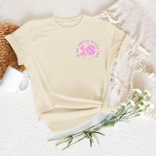 Image of Pairxily in My Double Digits Era Shirt for Girls 10th Cute 10 Year Old Girl Happy Birthday Shirts Gifts Short Sleeve Tops