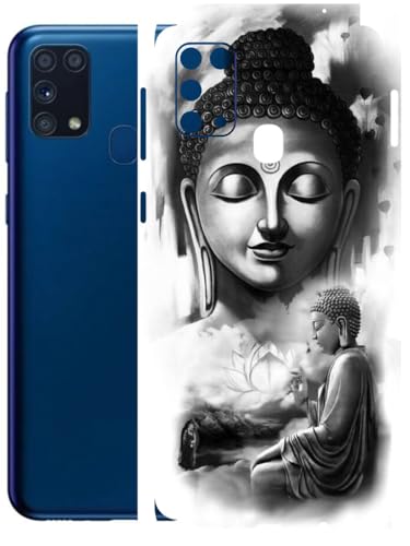 Image of AtOdds - Full Body Back Screen Guard Protector Film - Lamination Wrap Skin Sticker Compatible with Samsung Galaxy M31 | Scratchproof Matte Finish (Buddha)