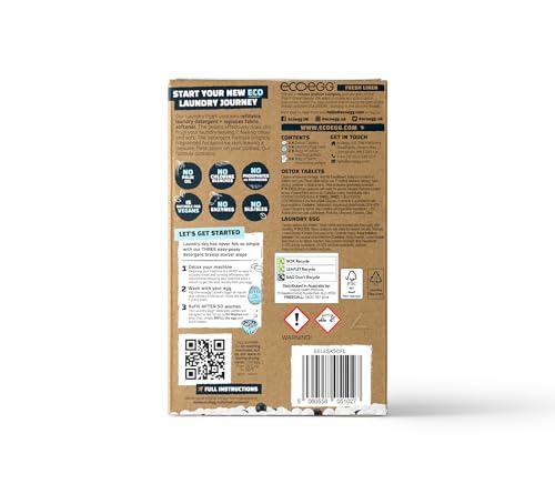 Ecoegg Starter Kit | Detergent and Fabric Softener Replacement | Non bio and no enzymes, chlorine bleaches, phosphates, parabens, SLS/SLES or palm oil | Vegan | Sensitive Skin | Fresh Linen 50 Washes - Image 3
