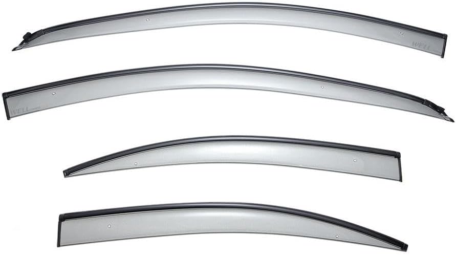 WellVisors Window Visors Wind Deflectors Compatible with Chevrolet Chevy 2012-2020 Sonic Sedan with Black Trim Rain Guards 3-847CH003