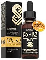 Vitamin D Drops - Vitamin D3 K2 Liquid for Adults & Kids - Immunity, Bones & Muscle Support - High Strength Vegetarian Vit D 4000IU & Vitamin K2 25mcg - Fast Absorption Oil Supplement - Natural Orange