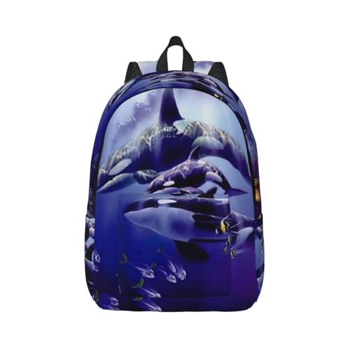 Sac à dos d'infirmière pour ordinateur portable avec imprimé épaulard sac décontracté