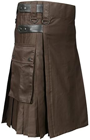 Scottish Brown Utility Kilt for Men