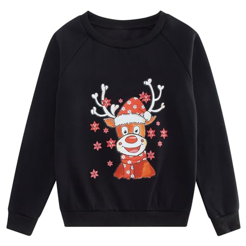 SFreeBo kids Christmas Sweatshirt Girls Black Pullover jumpe