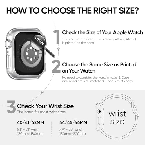 Image of Adorique 3-in-1 Compatible for Apple Watch Band 40mm 41mm 42mm 44mm 45mm 46mm, Soft Silicone Sport Strap for iWatch Series SE 10 9 8 7 6 5 4 3