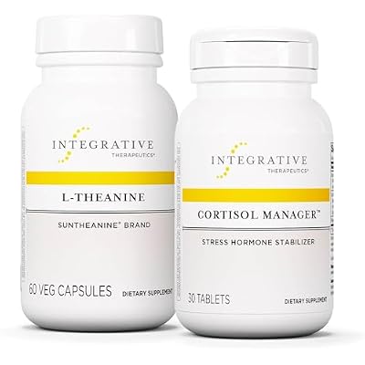 Integrative Therapeutics Bundle with Cortisol Manager, 30 Tablets & L-Theanine, 60 Capsules - Cortisol Manager for Stress Support with Ashwagandha* - L-Theanine to Support a Relaxed State*