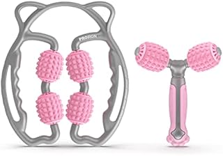 PROIRON Massage Roller Set, Foam Roller,Cute shape muscle roller,360° Tension Reduction,Deep Release,Y-shaped massager,Annular massager,for leg neck,Pink and grey,women and kids