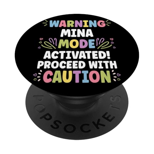 MINA Personalized Name Funny Cute Custom MINA Name PopSockets PopGrip Adhesivo