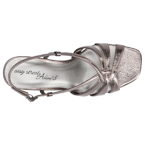 Easy Street Women's Valorie Platform Heeled Sandals, Pewter Crinkled, 7.5 by Easy Street - Used condition - Image 8