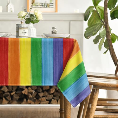Horaldaily LGBT Rectangular Tablecloth 60×104 Inch, Gay Pride Flag by Horaldaily - Used condition - Image 3