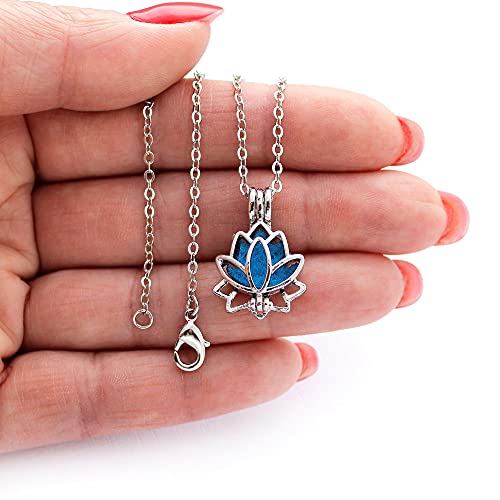 Colar Difusor para Aromaterapia Flor de Lis Prateada Pequena