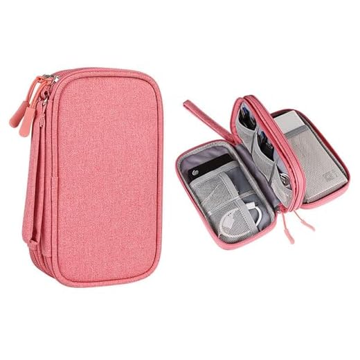 Electronics Organizer Bag Pouch Cable Charger Organizer Travel Shockproof Cord Carrying Case for Earphone Powerbank USB Hard Drive SD Card
