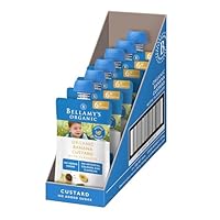 Bellamy's Organic Banana Custard with Flaxseed 120 Grams, Baby Food, 6 Months +, Bulk (6 x 120 Grams)
