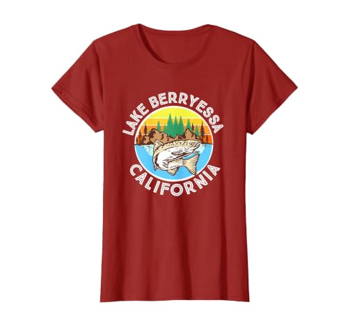 Vintage Lake Berryessa California T-Shirt, Women, Cranberry Red, 3X-Large