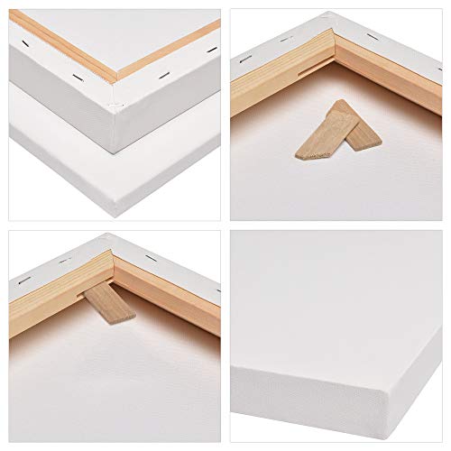 Artina Set da 3 Tele per Pittura Bianche 30x30cm