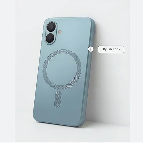 Image of amazon basics Premium Mag-Safe Case for Samsung Galaxy M07 5G | Shockproof & Anti-Scratch Cover | Soft Silicone with Wireless Charging | Camera Lens Guard - Blue
