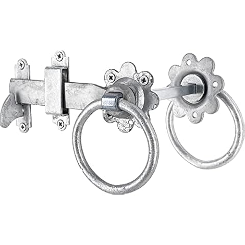 IRONTITE® Ring Gate Latch, Heavy Duty Gate Latch for Wooden Gates, Auto Garden Gate Latch Ideal for Keeping Garden Gates and Doors Shut, Opened from Either Side of Gate (Galvanised) Cover