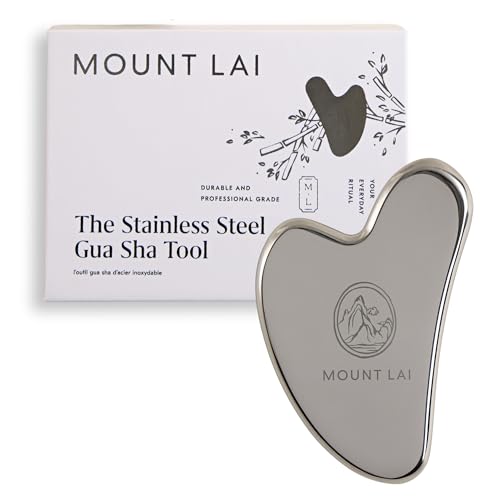 Mount Lai Stainless Steel Gua Sha Facial Tool – The Element of Refinement – Professional Grade Steel Face Sculpting Tool for Lymphatic Drainage, Puffiness Reduction & Refined Results