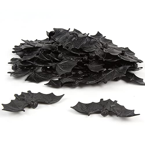 FINGOOO Plastic Bats Halloween,36pcs Mini Bats Halloween Decoration Party Favors Kids Gift Toy Prank Props Home Decor