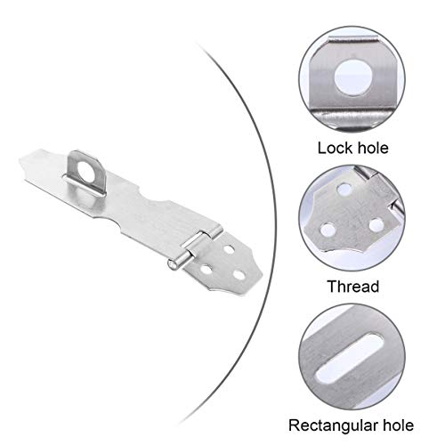 Image of VILLCASE 20pcs Heavy Duty Stainless Steel Padlock Hasp for Gates Doors and Cabinets Resistant Security Clasp for Storage Containers and Sheds Easy Installation