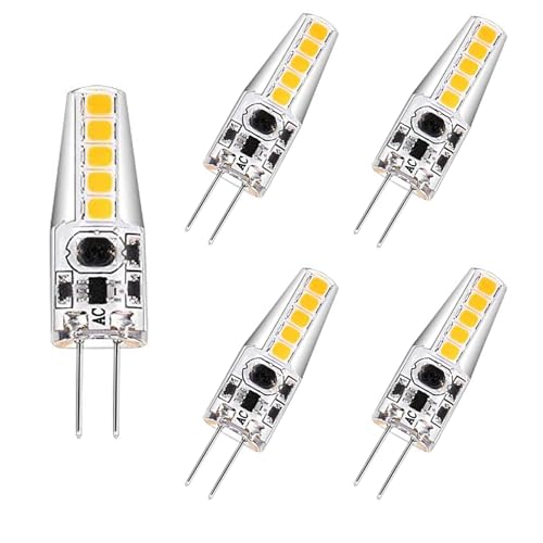 BBPM G4 5W �o�C�s���x�[�X LED �d�� G4 �x�[�X AC/DC 12V �����F 4000K �i�ϏƖ����� 50w T3 �n���Q���d�� 5 �p�b�N,Day light 4000k,5W