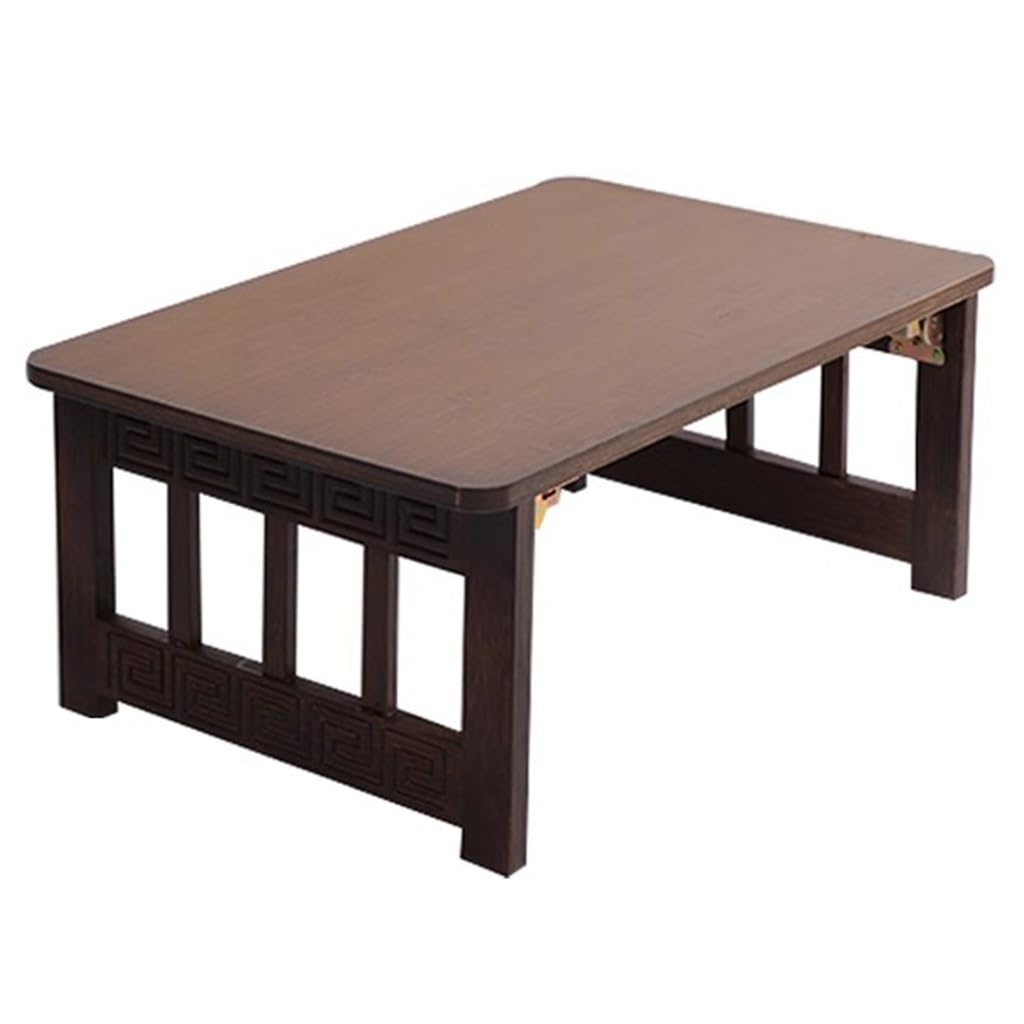 Tavolino Da Caffè Pieghevole In Bambù For Tè, Colore Noce, Tavolo Basso Rettangolare In Stile Giapponese For Letto Tatami, Tavolo Da Meditazione Pieghevole, Scrivania For Laptop, Tavolo Da Picnic ( Si
