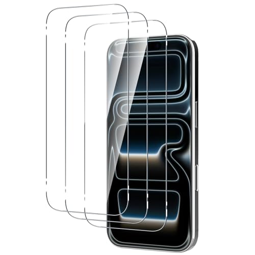 Aiziki [3 Pezzi Vetro Temperato per iPhone 17 Pro con strumento di facile installazione, HD Chiaro, Anti-Impronte, Durezza 9H Pellicola Protettiva a Copertura Totale con iPhone 17 Pro