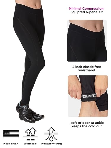 Terry Calças de ciclismo acolchoadas para mulheres, meia-calça de ciclismo Breakaway de 71 cm de com